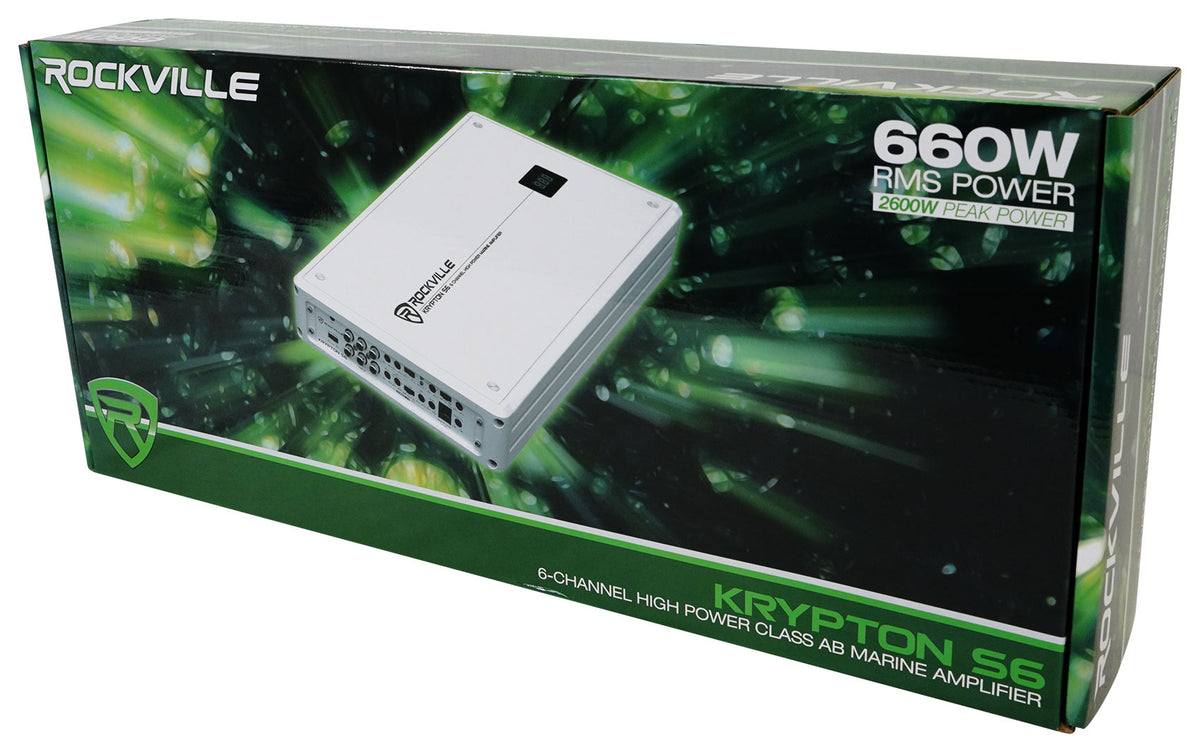 KRYPTON S6 Marine 6-Channel Amplifier + Kicker 4-Zone Level Control