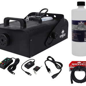 American DJ VF1600 Fog Machine w Wired And Wireless Remotes+DMX Cable+Fog Fluid