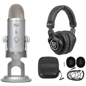 Blue Yeti Studio ASMR Recording Streaming USB Microphone Mic Kit w/ Headphones