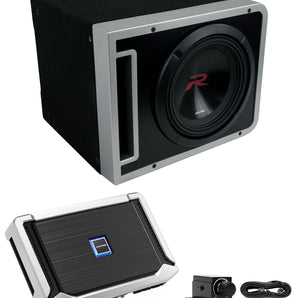 Alpine R2-SB10V 10" 750w R2-W10D4 Subwoofer+Ported Sub Box+Amplifier+Bass Knob