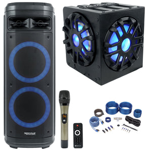 Memphis MME10TSP Marine 10" Powered Subwoofer+2) Passive Radiators+Party Speaker