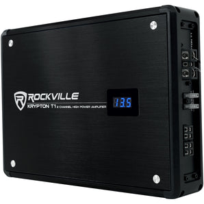 Rockville KRYPTON T1 1600 Watt Peak/400w RMS 2 Channel Car Amplifier w VoltMeter