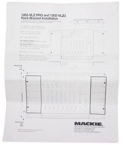 Mackie RM1202-VLZ Rack Mount Kit 4 1202-VLZ3 + VLZ PRO