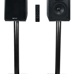 Rockville ELITE-5B 5.25" Powered Bookshelf Speakers Bluetooth/Optical+29" Stands