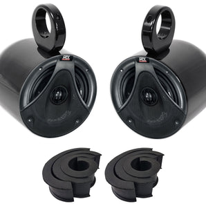 (2) MTX 6.5" 150w Black Marine Roll Bar/Cage Tower Speakers For ATV/UTV/CART/RZR