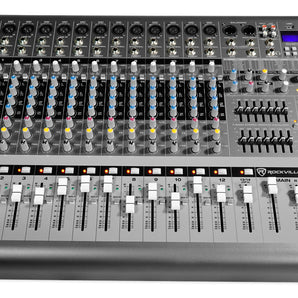 Rockville RPM1470 14 Channel 6000w Actived Mixer w/ USB/ Effects/14 XDR2 Mic Pres