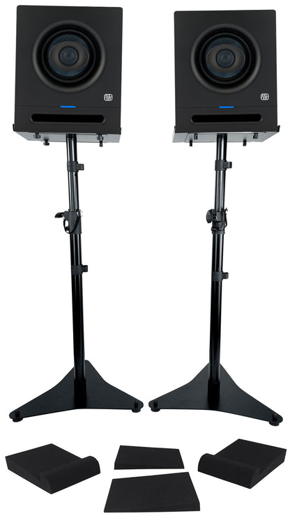 (2) Eris Pro 4 Studio Monitors + Adjustable Stands + Isolation Pads