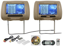 New Rockville RDP931-BG 9” Beige Car DVD/USB/HDMI Headrest Monitors+Video Games