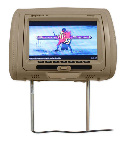 New Rockville RDP931-BG 9” Beige Car DVD/USB/HDMI Headrest Monitors+Video Games