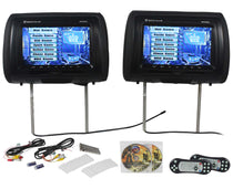 Rockville RVD951-BK 9” Black Dual DVD/USB/HDMI/SD Car Headrest Monitors + Games
