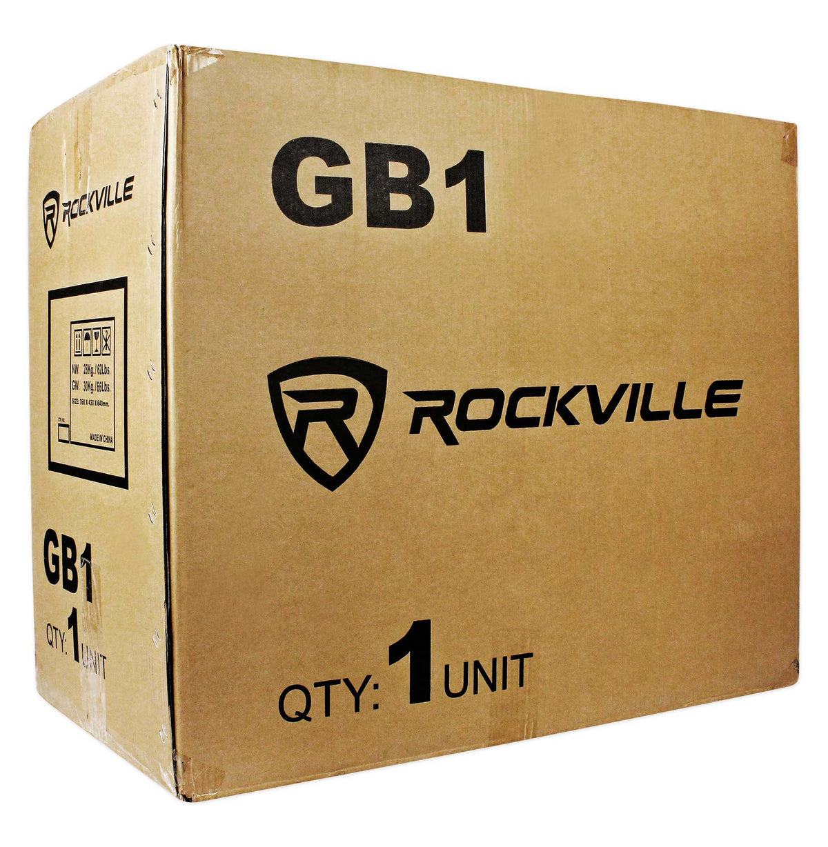 Rockville GB1 Portable Powered PA System W/ Mixer+Speakers+Stands+Mic DJ Package