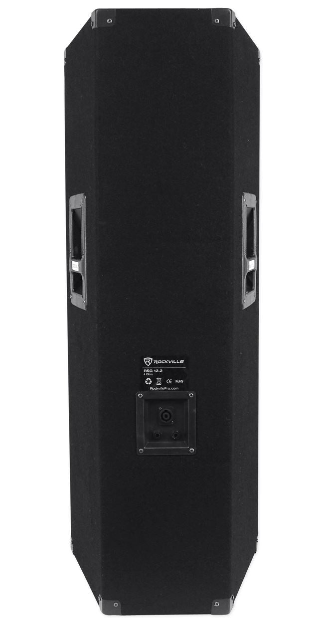 Rockville RSG12.2 Dual 12" 2000 Watt 3-Way 4-Ohm Passive DJ/Pro Audio PA Speaker