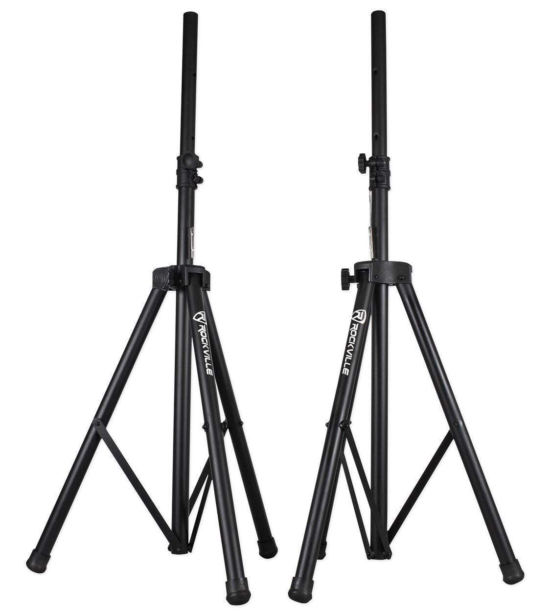Pair of Rockville Tripod Speaker/Lighting Stands+(2) 20 Foot 1/4-SpeakOn Cables