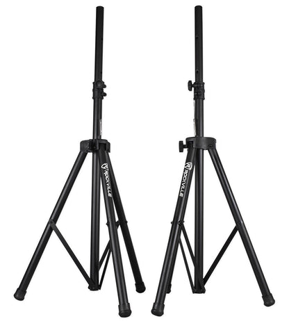 Pair of Rockville Tripod Speaker/Lighting Stands+(2) 20 Foot 1/4-SpeakOn Cables