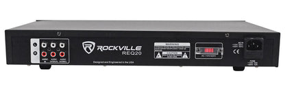 Rockville REQ20 19 Rack Mount Pro Dual 10 Band Graphic Equalizer EQ w/VU Meters