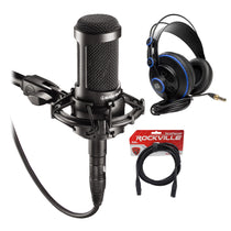 AT2035 Studio Microphone + Case + Headphones + XLR Cable