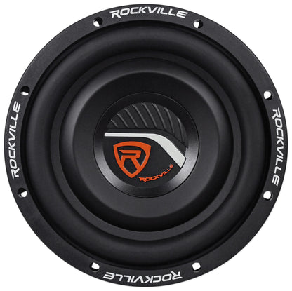 Rockville W8T4-S4 8 Shallow Mount 1000 Watt Subwoofer, CEA-2006 Compliant 4-Ohm