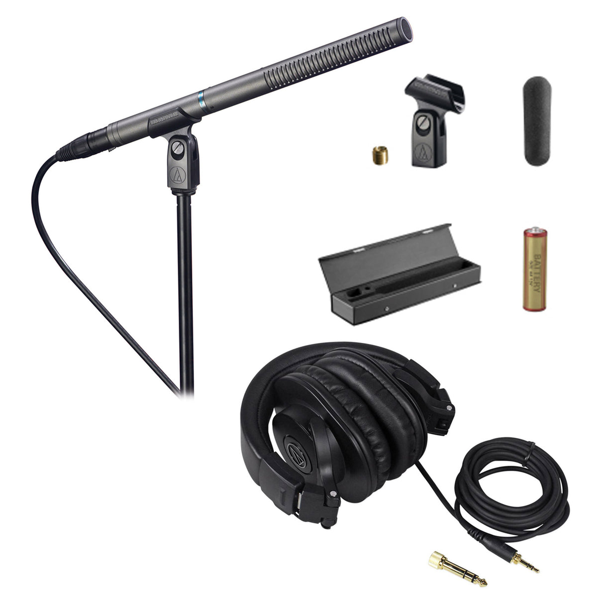 AT897 Shotgun Microphone & ATH-M30X Studio Headphones Bundle