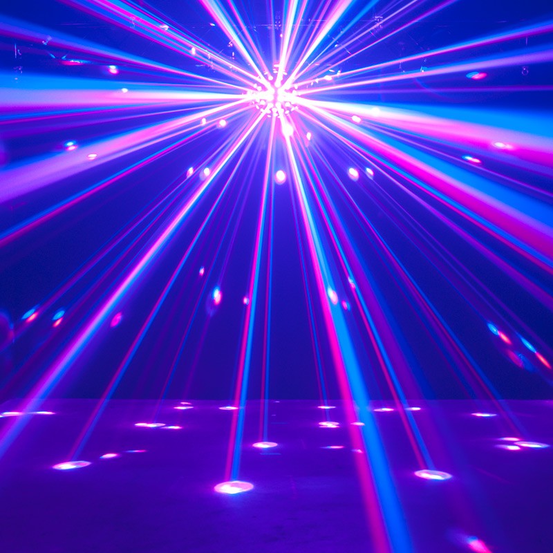 (2) Starburst LED Sphere Multi Color Shooting Beam DJ Lighting Effect