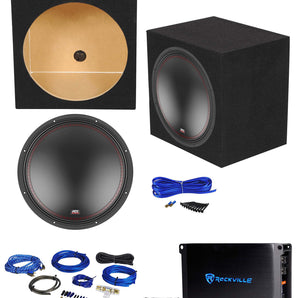 MTX 5515-44 15" 800 Watt DVC Car Subwoofer+Sealed Sub Box+Mono Amplifier+Amp Kit