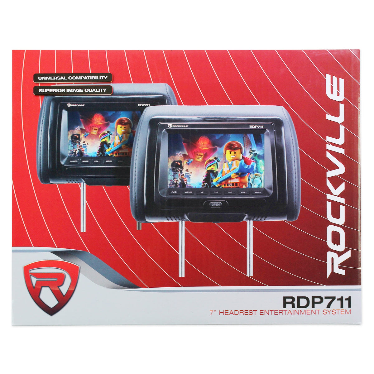 Rockville RDP711-GR 7” Grey Car Headrest Monitors w/DVD Player/USB/HDMI+Games+SD