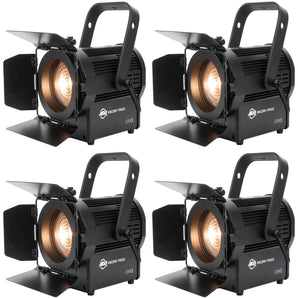(4) American DJ ADJ ENCORE FR50Z 50 Watt WW DMX Fresnel Beam Lights w/Barn Doors