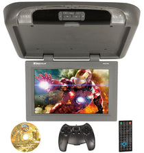 Rockville RVD17HD Grey-GR 17" Flip Down Car Monitor w DVD/HDMI/USB/SD/Games Gray