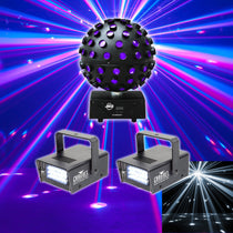 Starburst Sphere Multi Color Shooting Beam Lighting FX + 2 Mini Strobes