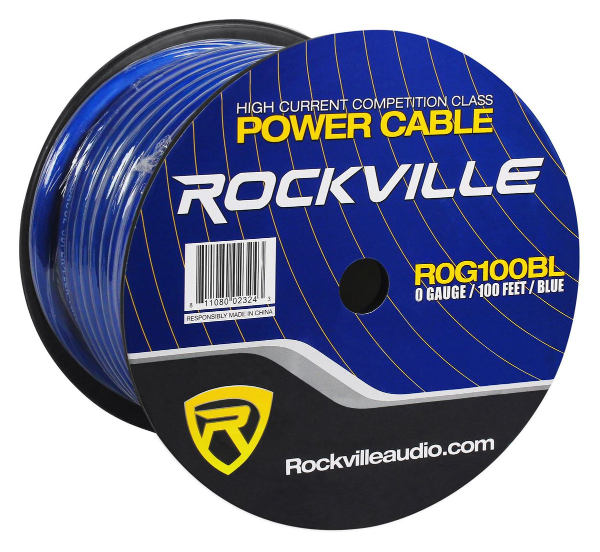 Rockville R0G100 BLUE 0 Gauge AWG 100 Foot Spool Car Amp Power/Ground Wire Cable
