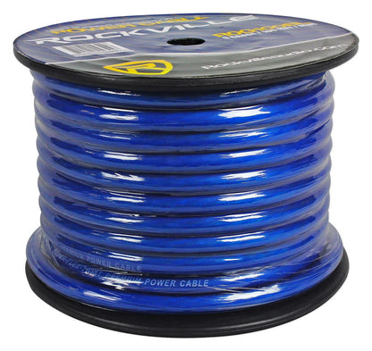 Rockville R0G100 BLUE 0 Gauge AWG 100 Foot Spool Car Amp Power/Ground Wire Cable