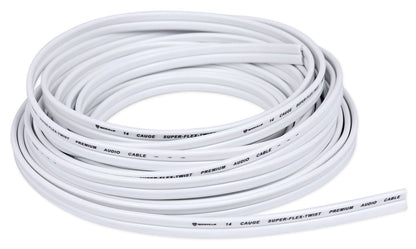 Rockville R14G75MSW 75 Foot Spool Marine Waterproof 14 AWG Speaker Wire White