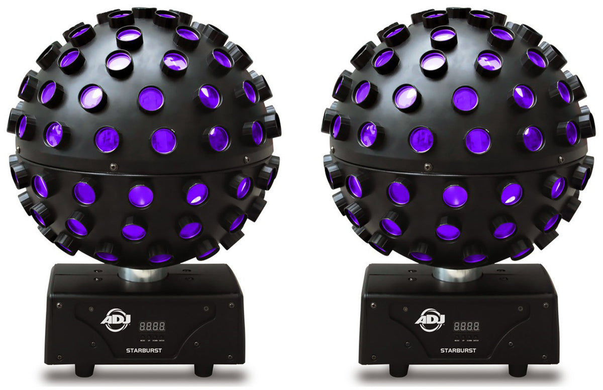 (2) Starburst LED Sphere Multi Color Shooting Beam DJ Lighting Effect