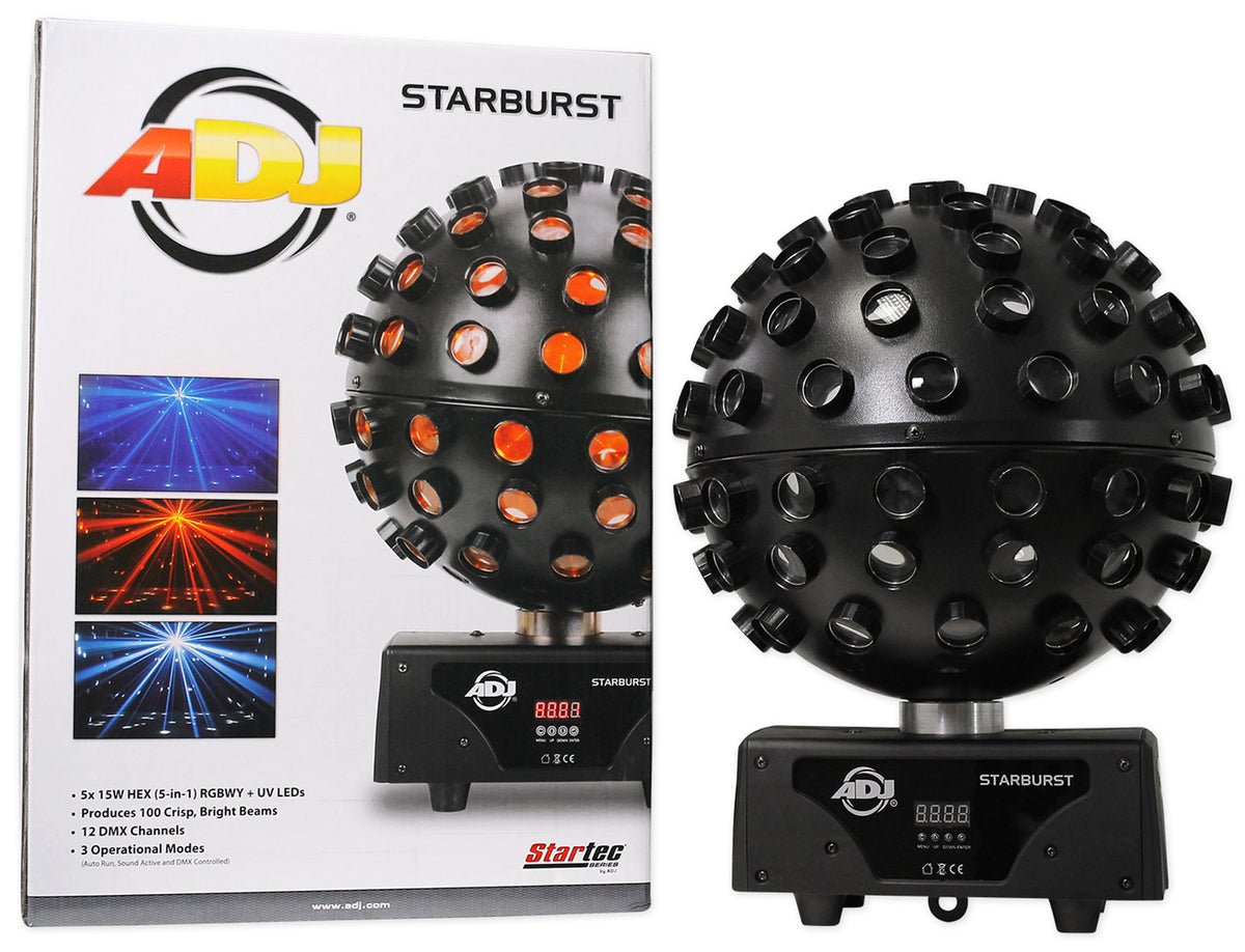 (2) Starburst LED Sphere Multi Color Shooting Beam DJ Lighting Effect