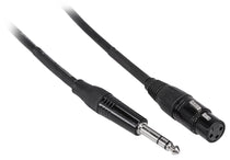 Rockville RCXFB25B 25' Female REAN XLR to 1/4'' TRS Cables Black 100% Copper