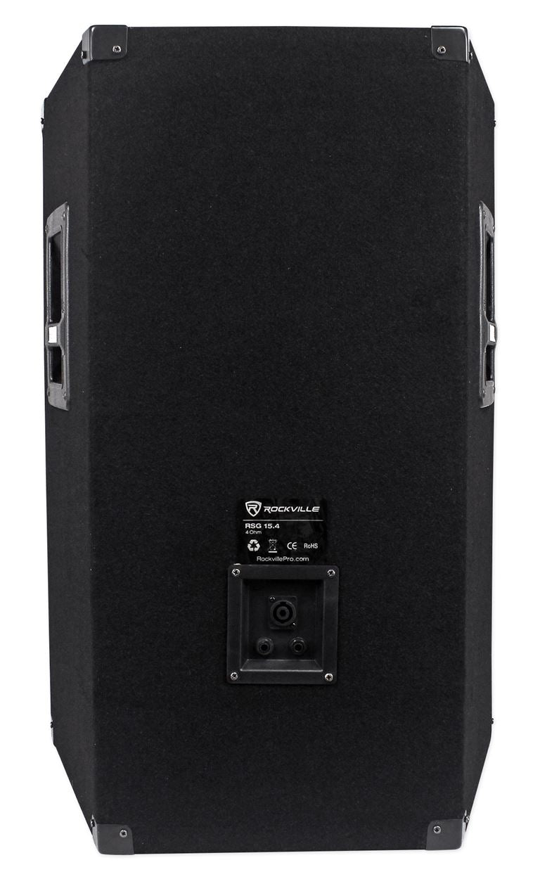 Rockville RSG15.4 15” 3-Way 1500 Watt 4-Ohm Passive DJ/Pro Audio PA Speaker