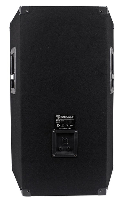 Rockville RSG15.4 15” 3-Way 1500 Watt 4-Ohm Passive DJ/Pro Audio PA Speaker
