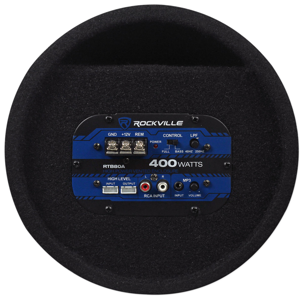 Rockville RTB80A 8" 400 Watt Powered Subwoofer Bass Tube and MP3 Input