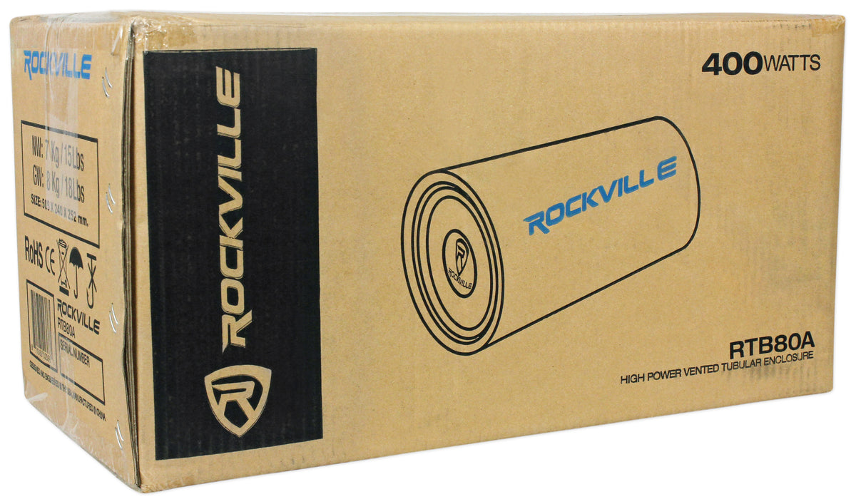 Rockville RTB80A 8" 400 Watt Powered Subwoofer Bass Tube and MP3 Input