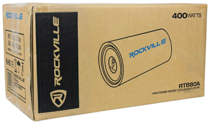 Rockville RTB80A 8" 400 Watt Powered Subwoofer Bass Tube and MP3 Input