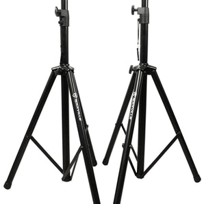 Pair of Rockville Tripod DJ PA Speaker Stands + Carrying Case Black RVSS2