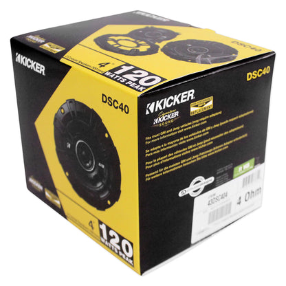 Pair New Kicker 43DSC404 DSC40 120 Watt 4" Inch 2-Way Car Audio Speakers DS40