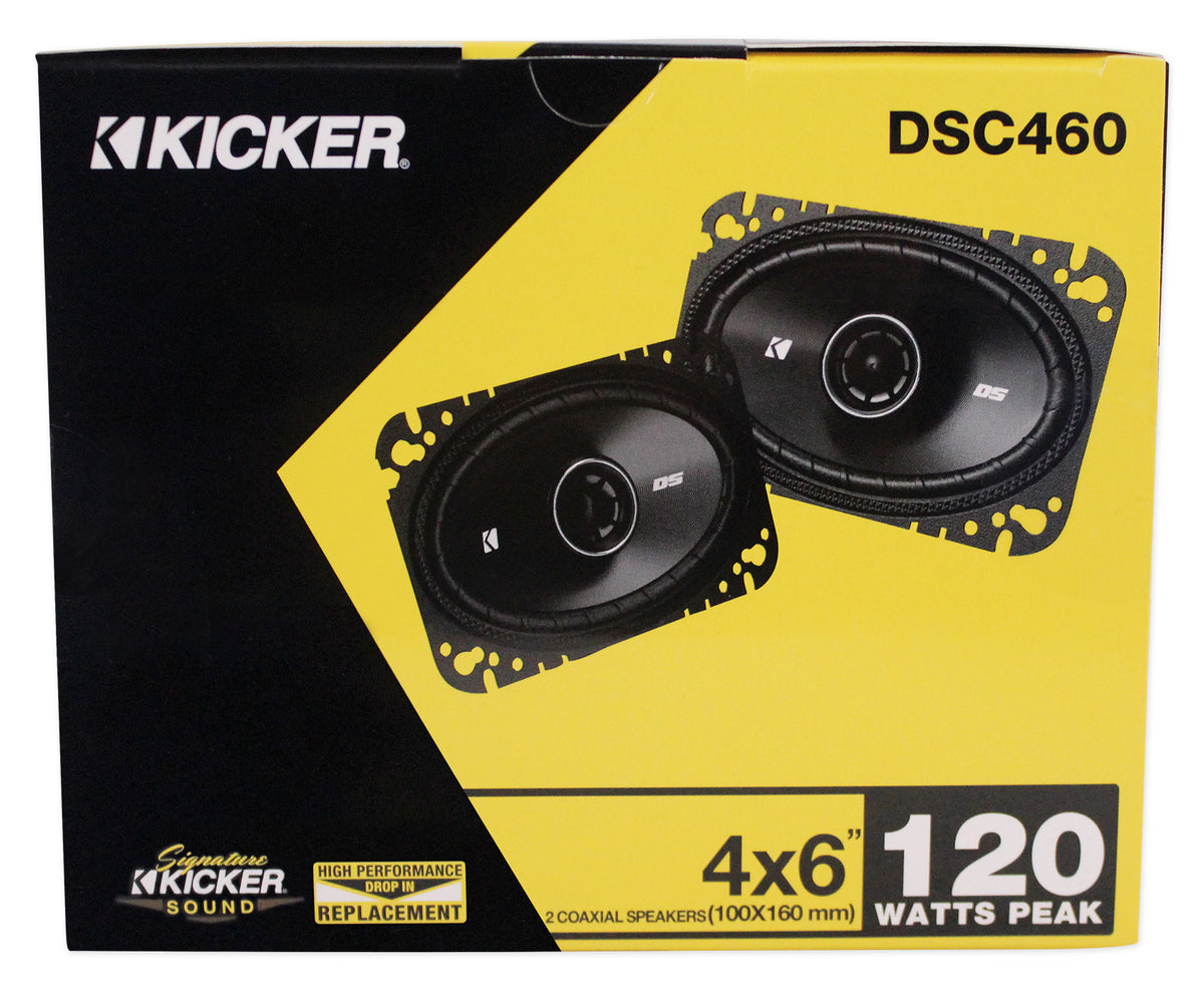 Pair New Kicker 43DSC4604 DSC460 120 Watt 4x6 2-Way Car Stereo Speakers DS460
