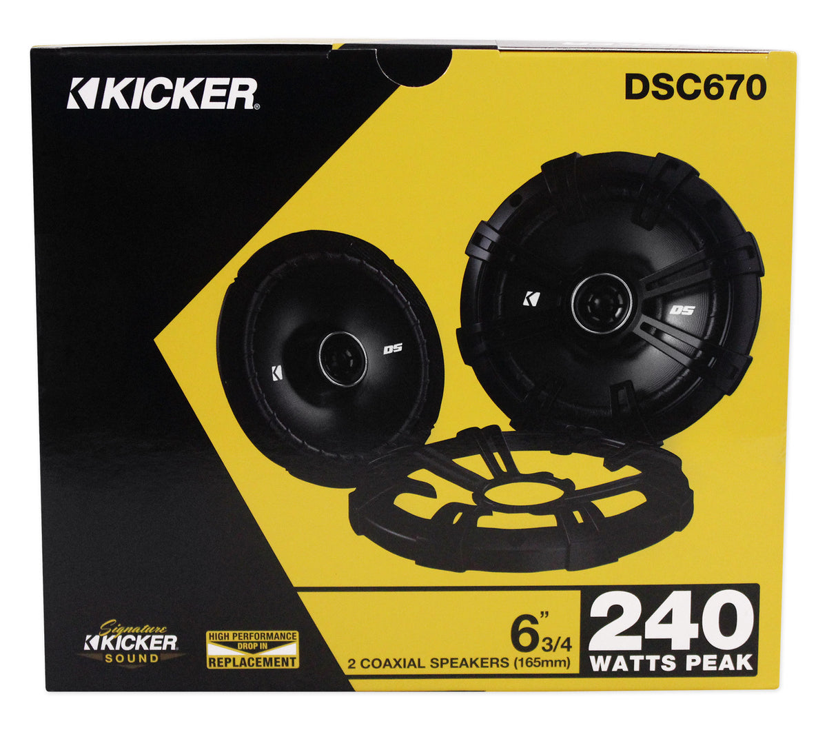Pair Kicker 43DSC6704 DSC670 240 Watt 6.75" 2-Way Car Audio Speakers 4-Ohm DS670