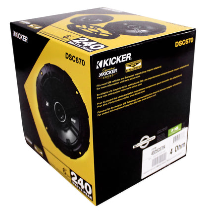 Pair Kicker 43DSC6704 DSC670 240 Watt 6.75" 2-Way Car Audio Speakers 4-Ohm DS670