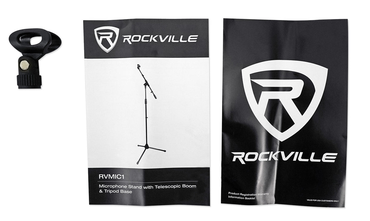Rockville RVMIC1 Microphone Stand Dual Boom & Tripod Base