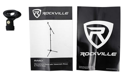 Rockville RVMIC1 Microphone Stand Dual Boom & Tripod Base