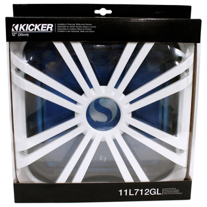 Kicker 11L712GLW 12" White Grille w/LED For Solo Baric 11S12L7 Subwoofer Sub