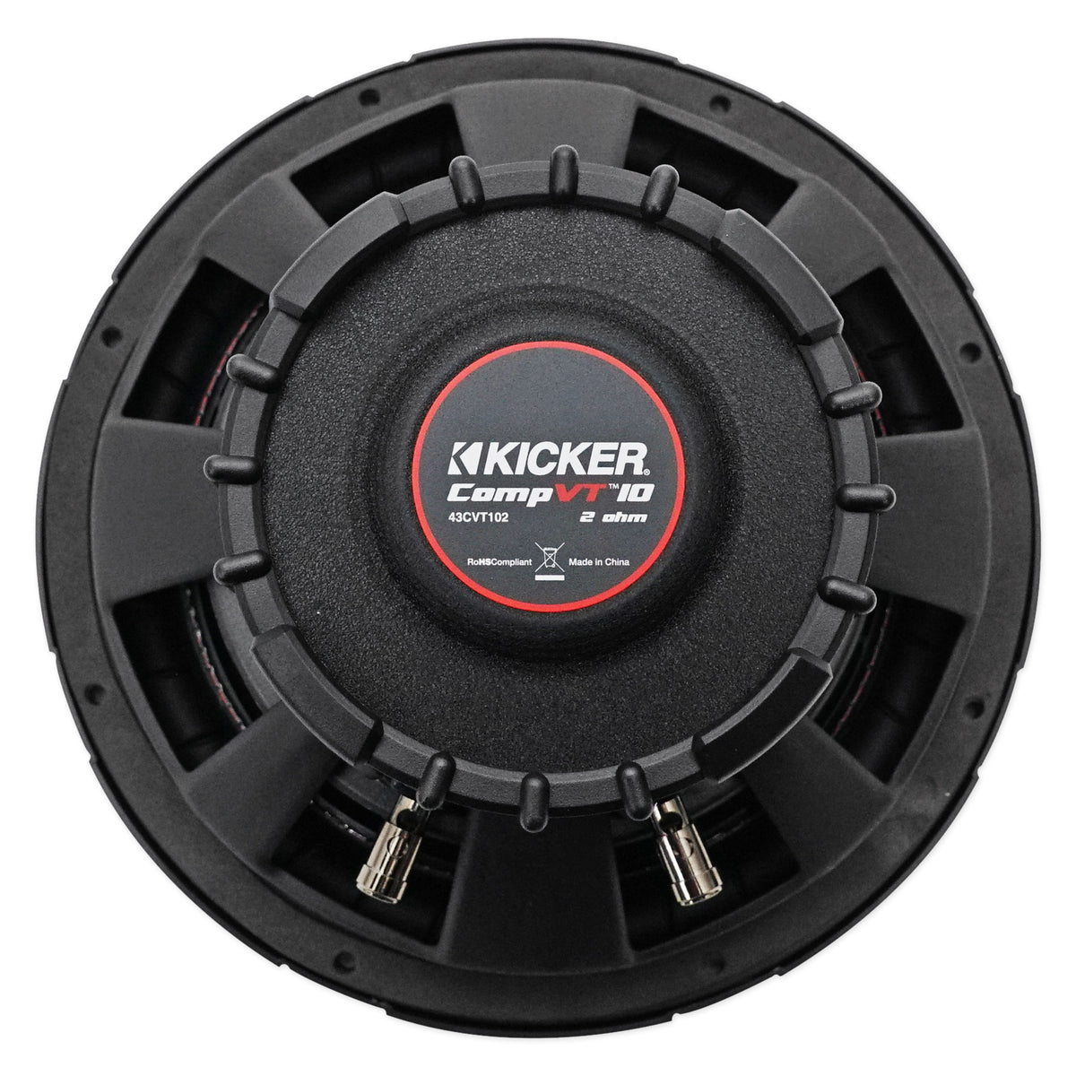 Kicker 43CVT102 COMPVT 10" 800w SVC 2-Ohm Slim Shallow Car Subwoofer Sub CVT10-2