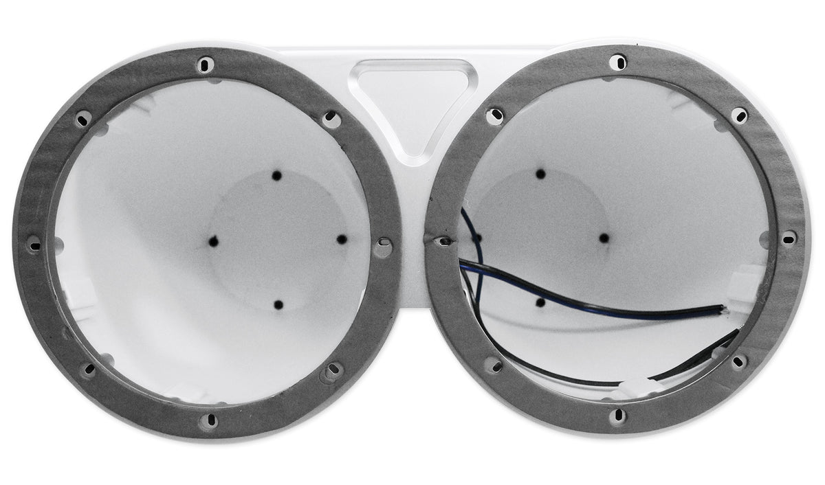 Pair Kicker 12KMTEDW White Dual 6.5" Speaker Wakeboard Tower Enclosures KMTED