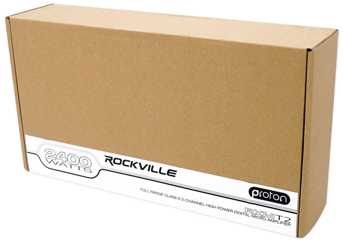 Rockville RXM-T2 Micro 2400w 2 Ch Marine/Boat Class D Amplifier 2x600W